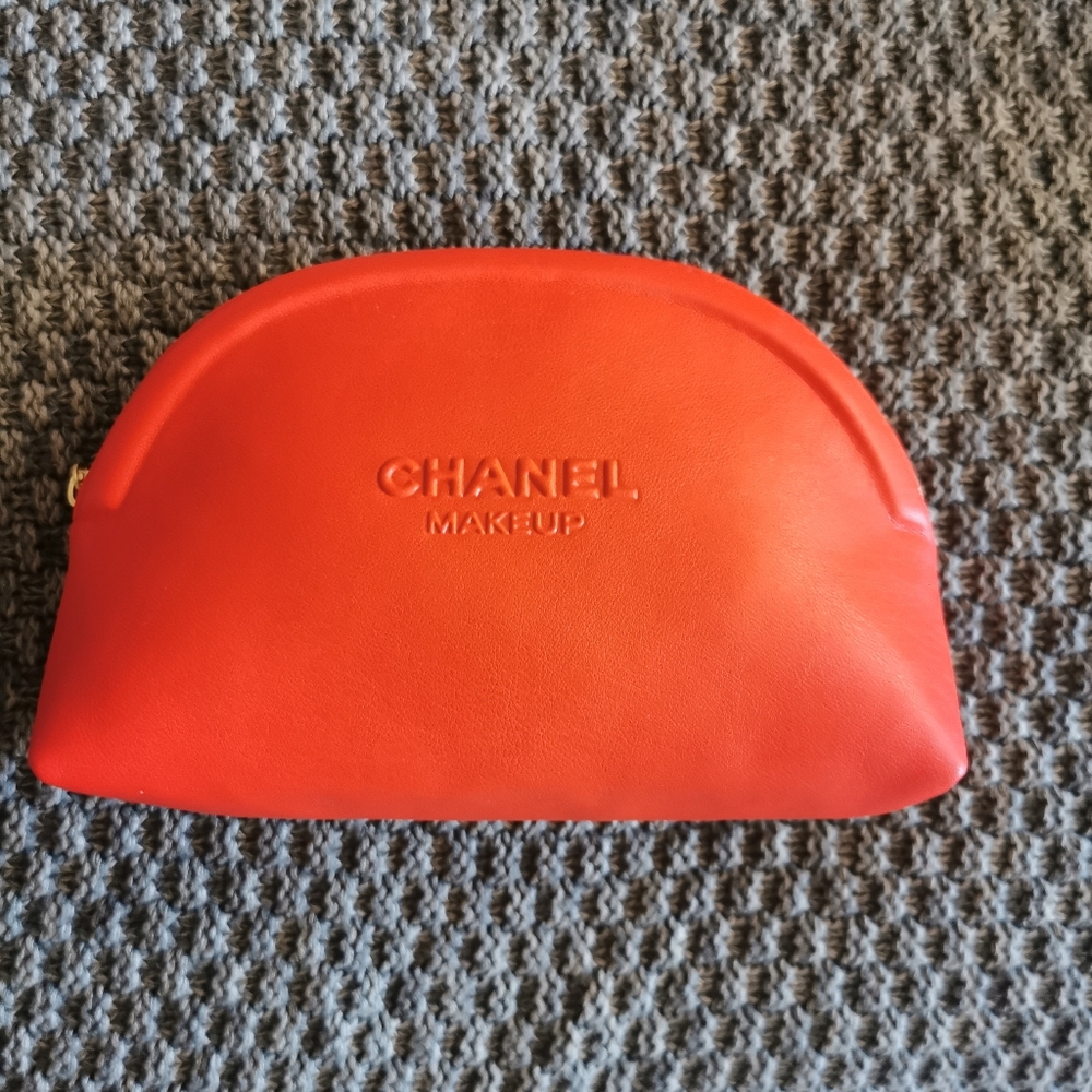 Red Chanel makeup purse
